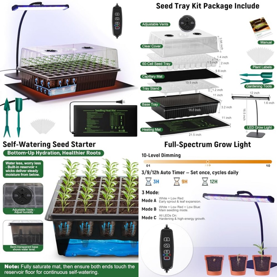 Humidity Dome Kit - Kit de démarrage de semis auto-arrosant