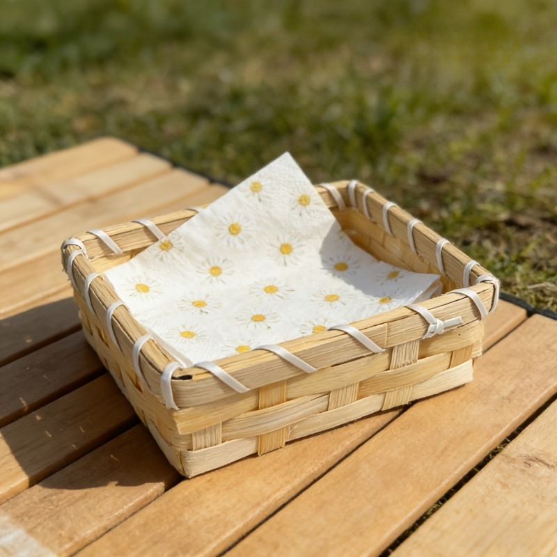 Agar Tissue Culture - Panier à serviettes en bambou tissé