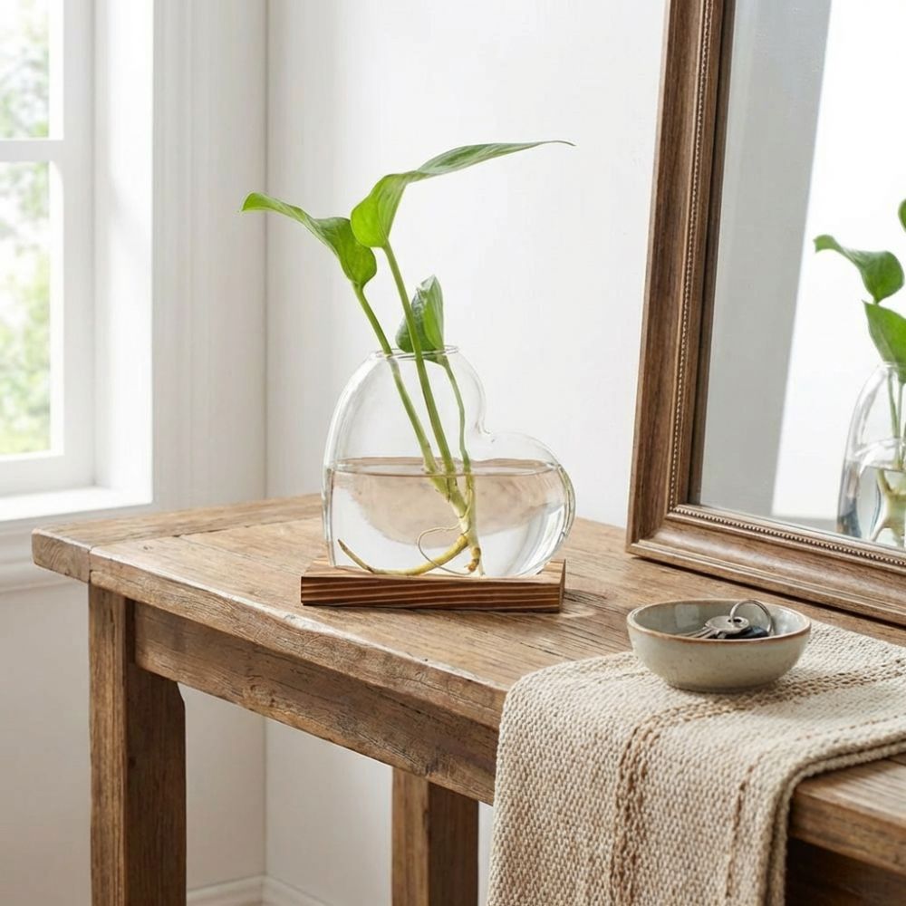 Propagation Station Vase - Vase en verre hydroponique transparent avec