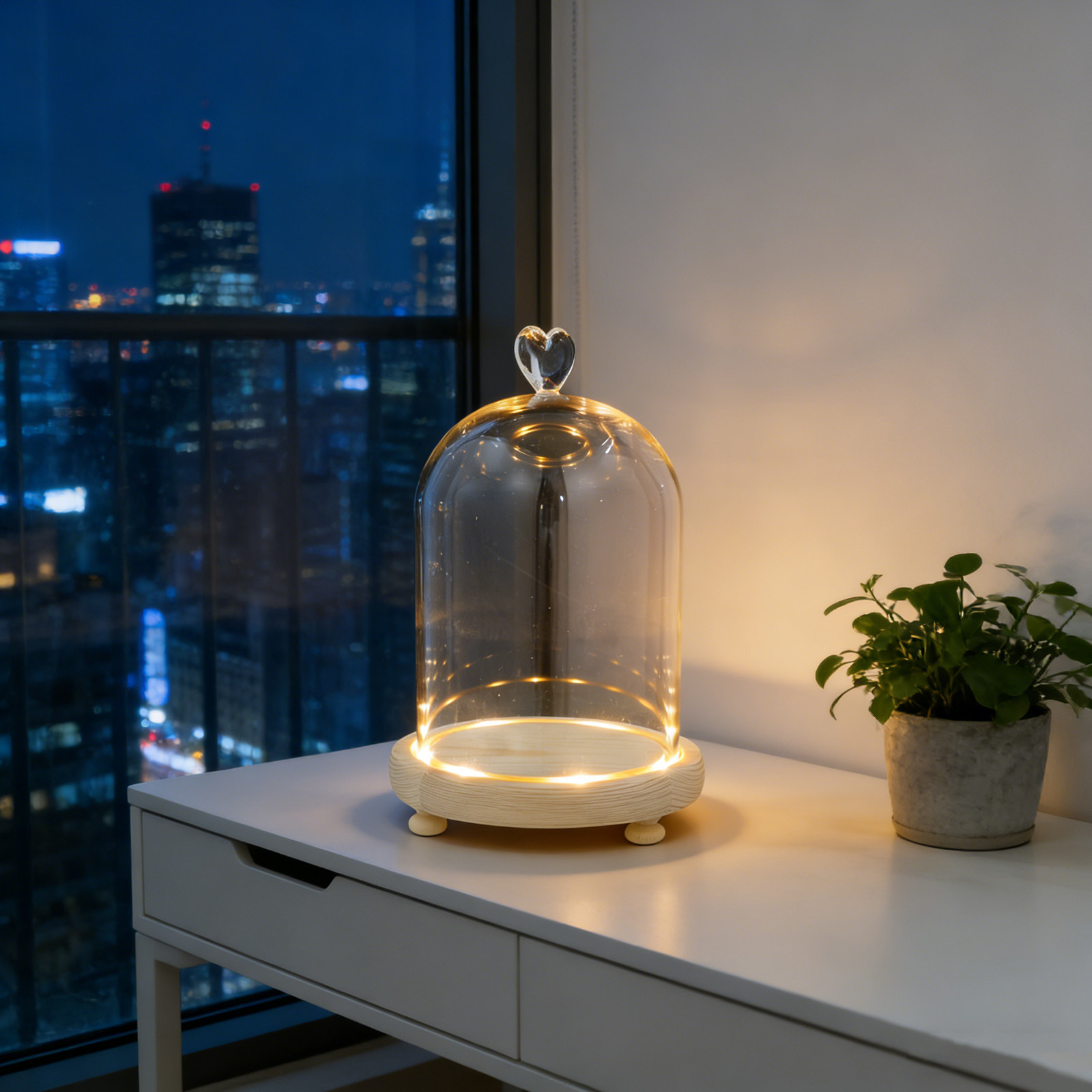 Cloche en verre en forme de cœ - Plastic Dome Clear avis et prix